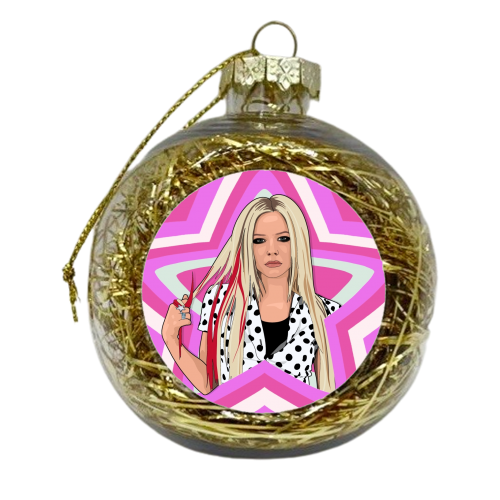Musical stars Avril print - xmas bauble by The Girl Next Draw