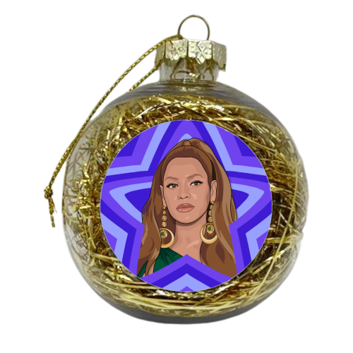 Musical stars Beyonce - xmas bauble by The Girl Next Draw