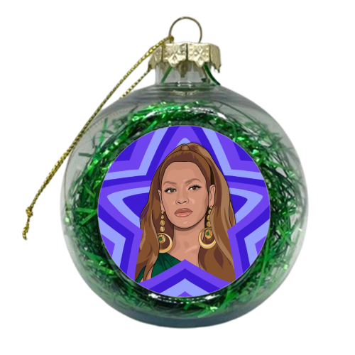 Musical stars Beyonce - xmas bauble by The Girl Next Draw