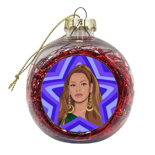 Musical stars Beyonce - xmas bauble by The Girl Next Draw