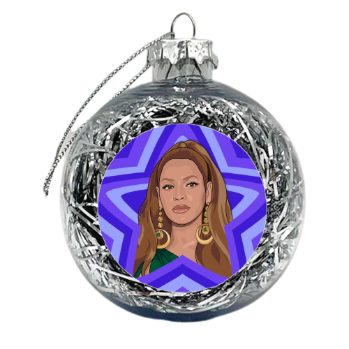 Musical stars Beyonce - xmas bauble by The Girl Next Draw