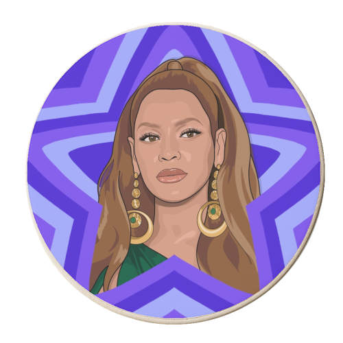 Musical stars Beyonce - personalised beer coaster by The Girl Next Draw