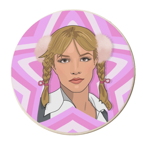 Musical stars Britney - personalised beer coaster by The Girl Next Draw