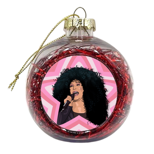 Musical stars Cher - xmas bauble by The Girl Next Draw