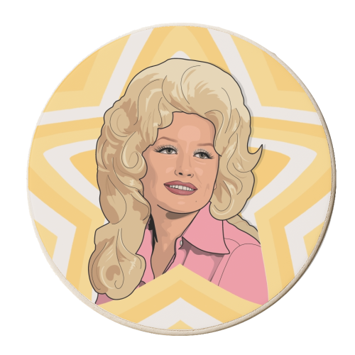 Musical stars dolly - personalised beer coaster by The Girl Next Draw