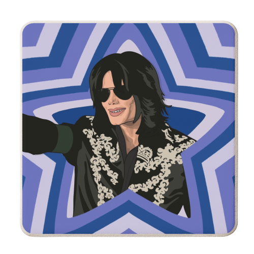 Musical stars Michael Jackson - personalised beer coaster by The Girl Next Draw