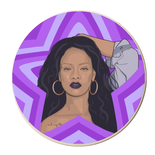 Musical stars Rhi Rhi - personalised beer coaster by The Girl Next Draw