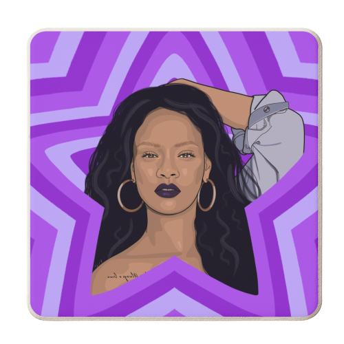 Musical stars Rhi Rhi - personalised beer coaster by The Girl Next Draw