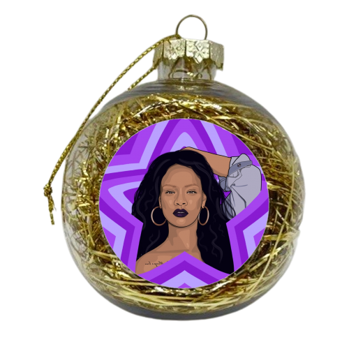Musical stars Rhi Rhi - xmas bauble by The Girl Next Draw