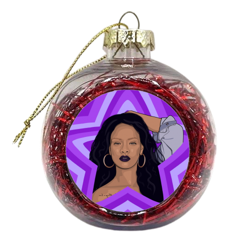 Musical stars Rhi Rhi - xmas bauble by The Girl Next Draw