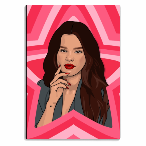 Musical stars Selena Gomez print - personalised A4, A5, A6 notebook by The Girl Next Draw