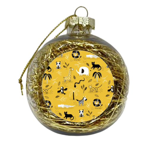Mustard safari - xmas bauble by Jessica Moorhouse