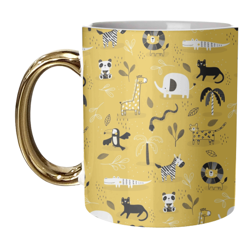 Mustard safari - unique mug by Jess Moorhouse