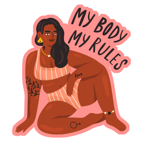 My Body My Rules - Die Cut Sticker by Alice Palazon
