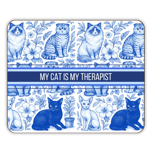 My Cat Is My Therapist toile - designer placemat by Lilly Rose