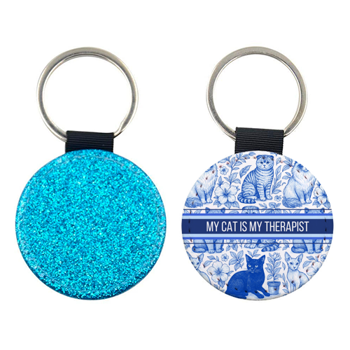 My Cat Is My Therapist toile - keyring by Lilly Rose