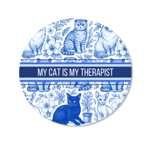 My Cat Is My Therapist toile - Magnet by Lilly Rose