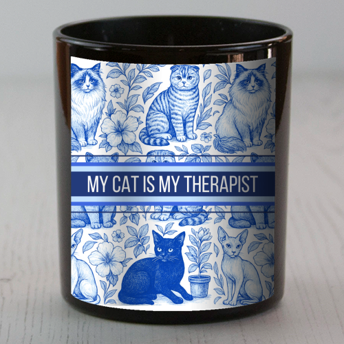 My Cat Is My Therapist toile - scented candle by Lilly Rose