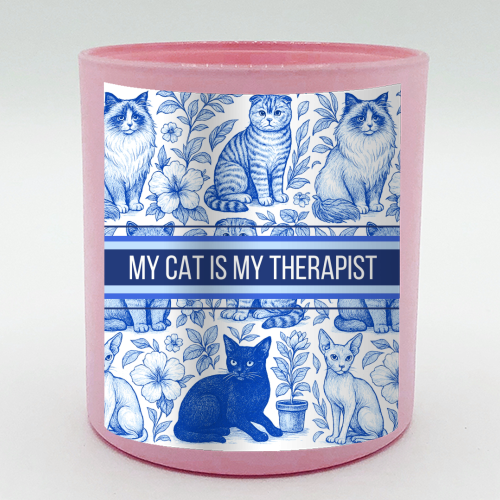 My Cat Is My Therapist toile - scented candle by Lilly Rose