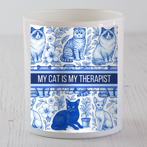My Cat Is My Therapist toile - scented candle by Lilly Rose