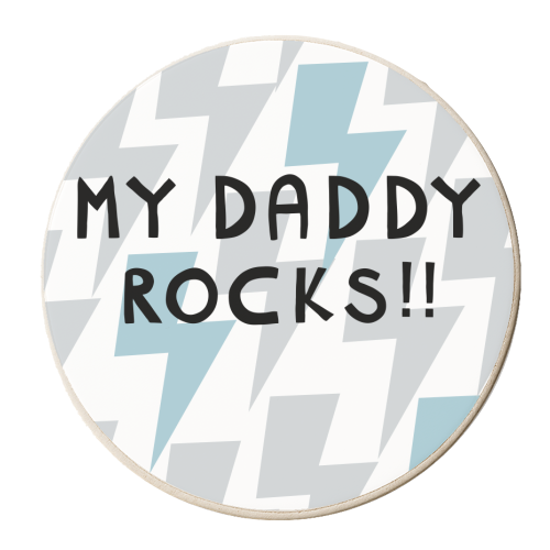 my daddy rocks - personalised beer coaster by sarah morley