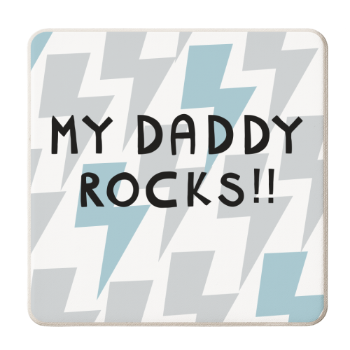 my daddy rocks - personalised beer coaster by sarah morley