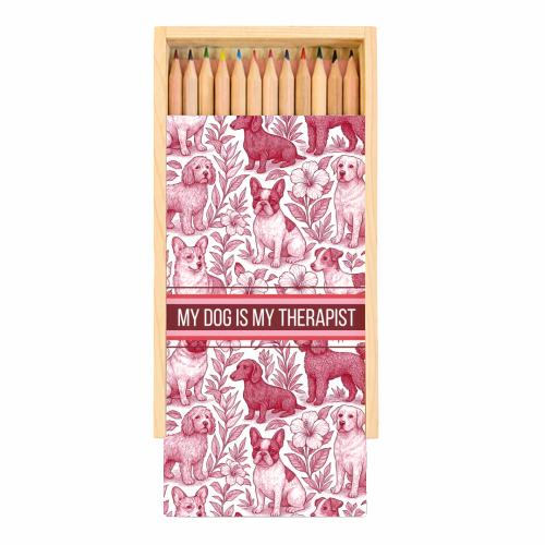 My Dog is my therapist - Coloured Pencils with Box by Lilly Rose