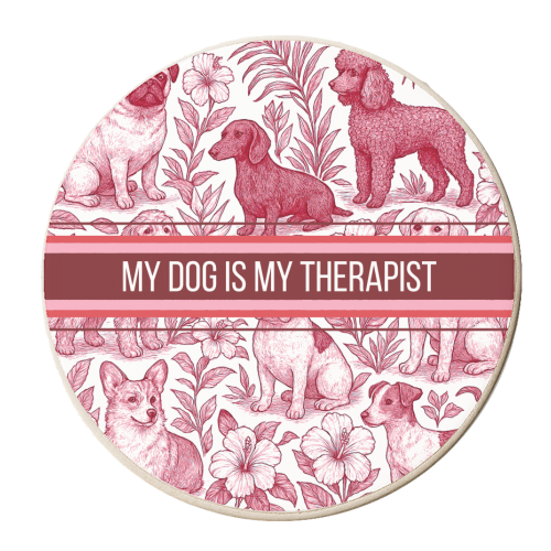 My Dog is my therapist - personalised beer coaster by Lilly Rose