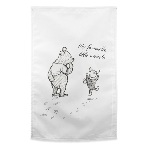 My Favourite Little Weirdo - funny tea towel by Ms Doodle