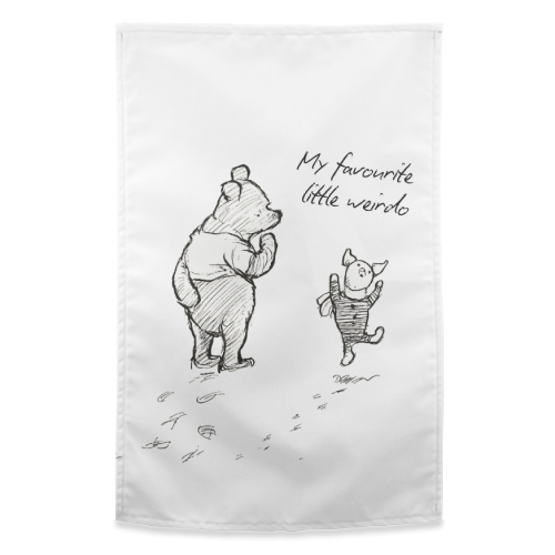 My Favourite Little Weirdo - funny tea towel by Ms Doodle