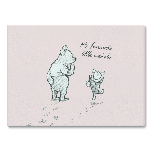 My Favourite Little Weirdo - glass chopping board by Ms Doodle