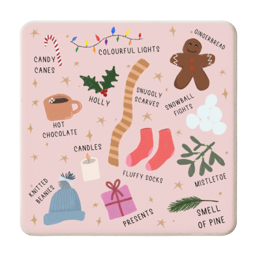 My Favourite Things About Christmas - personalised beer coaster by Pink and Pip