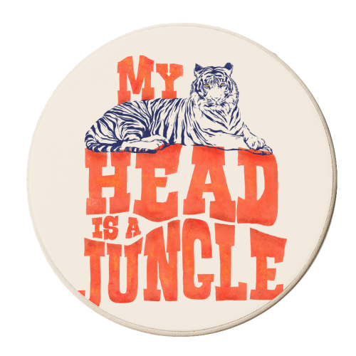 My Head Is A Jungle - personalised beer coaster by Ania Wieclaw