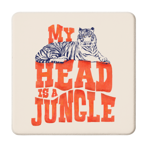 My Head Is A Jungle - personalised beer coaster by Ania Wieclaw