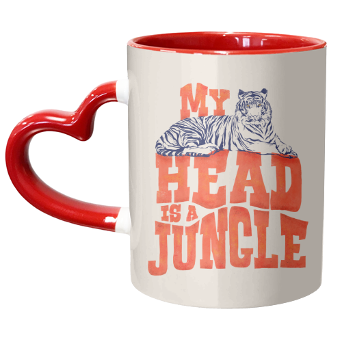 My Head Is A Jungle - unique mug by Ania Wieclaw