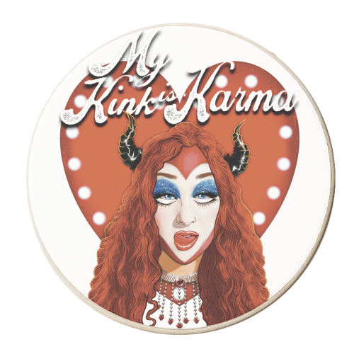 My Kink is Karma (transparent background) - personalised beer coaster by ARTECCO