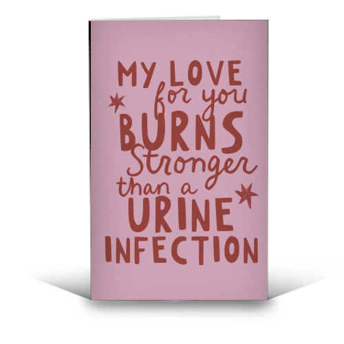 My love for you funny Valentine gift - funny greeting card by Giddy Kipper
