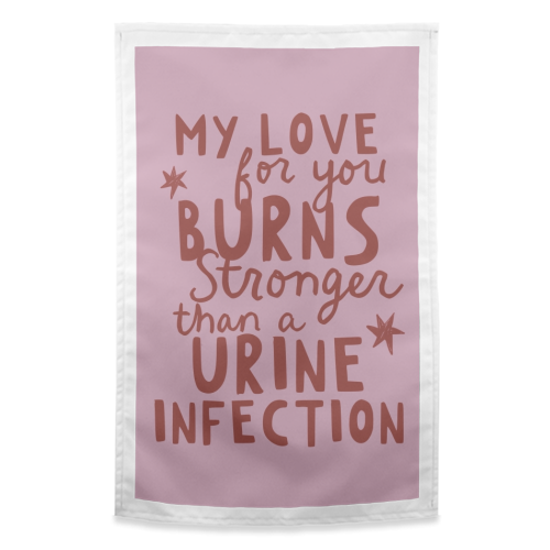My love for you funny Valentine gift - funny tea towel by Giddy Kipper