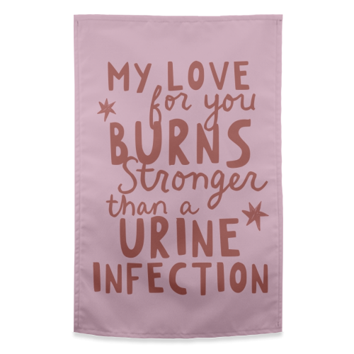 My love for you funny Valentine gift - funny tea towel by Giddy Kipper