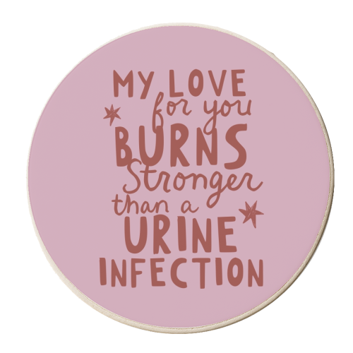 My love for you funny Valentine gift - personalised beer coaster by Giddy Kipper