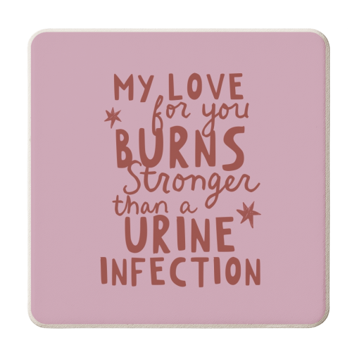 My love for you funny Valentine gift - personalised beer coaster by Giddy Kipper