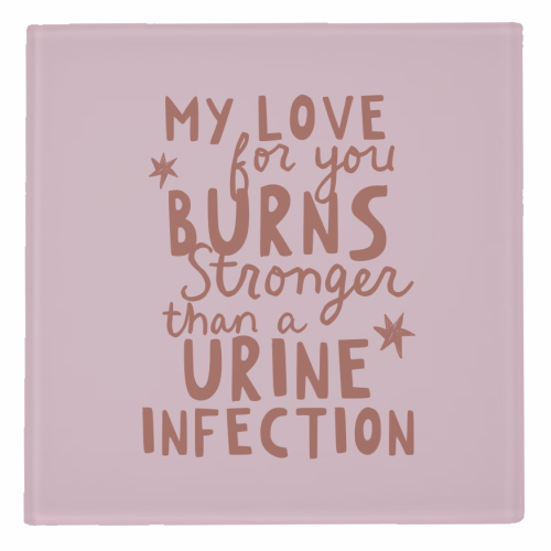 My love for you funny Valentine gift - personalised beer coaster by Giddy Kipper