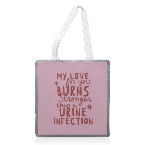 My love for you funny Valentine gift - printed canvas tote bag by Giddy Kipper