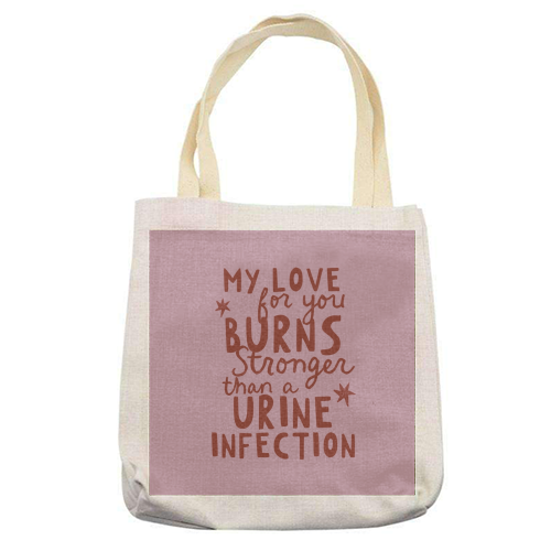 My love for you funny Valentine gift - printed canvas tote bag by Giddy Kipper
