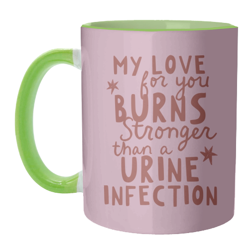 My love for you funny Valentine gift - unique mug by Giddy Kipper