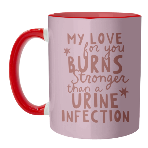 My love for you funny Valentine gift - unique mug by Giddy Kipper