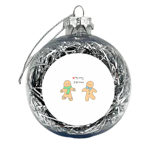 my lovely gingerbread (gingerbread men) - xmas bauble by Ellie Bednall