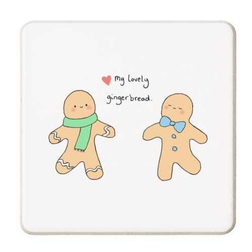 my lovely gingerbread (gingerbread men) - personalised beer coaster by Ellie Bednall
