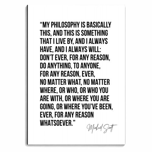 My Philosophy Is Basically This... -Michael Scott, The Office Quote Bold and Script - personalised A4, A5, A6 notebook by Toni Scott
