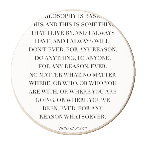 My Philosophy Is Basically This... -Michael Scott, The Office Quote - personalised beer coaster by Toni Scott